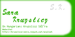 sara kruzslicz business card